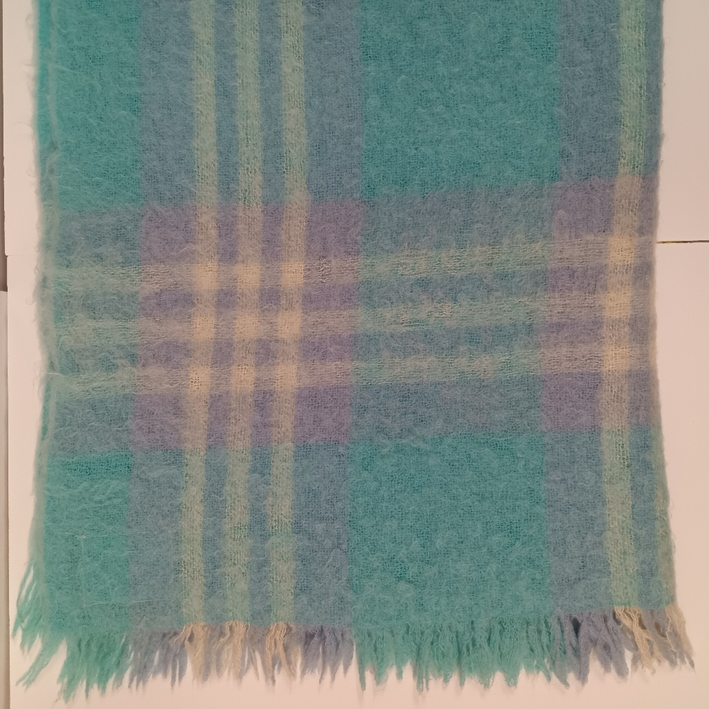 Mohair Vintage Regency by Laconia 48" x 72" Pastel Plaid Throw Blanket - Picture 5 of 8